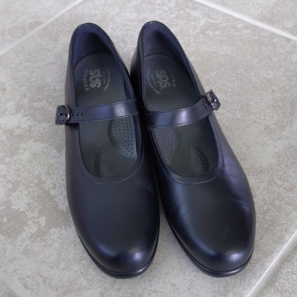 SAS TriPad Comfort Strap Leather Low Heel Sz 10